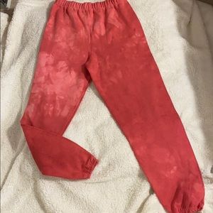 Milkstain Apparel Red Marble Dyed Sweatpants